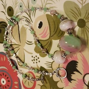 Venetian Glass Bead Artisan made Necklace.